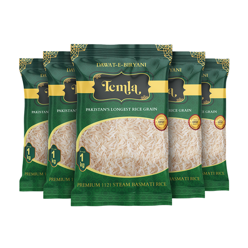Temla Premium XXXL Long Grain Basmati Rice 5 bags of 1kg